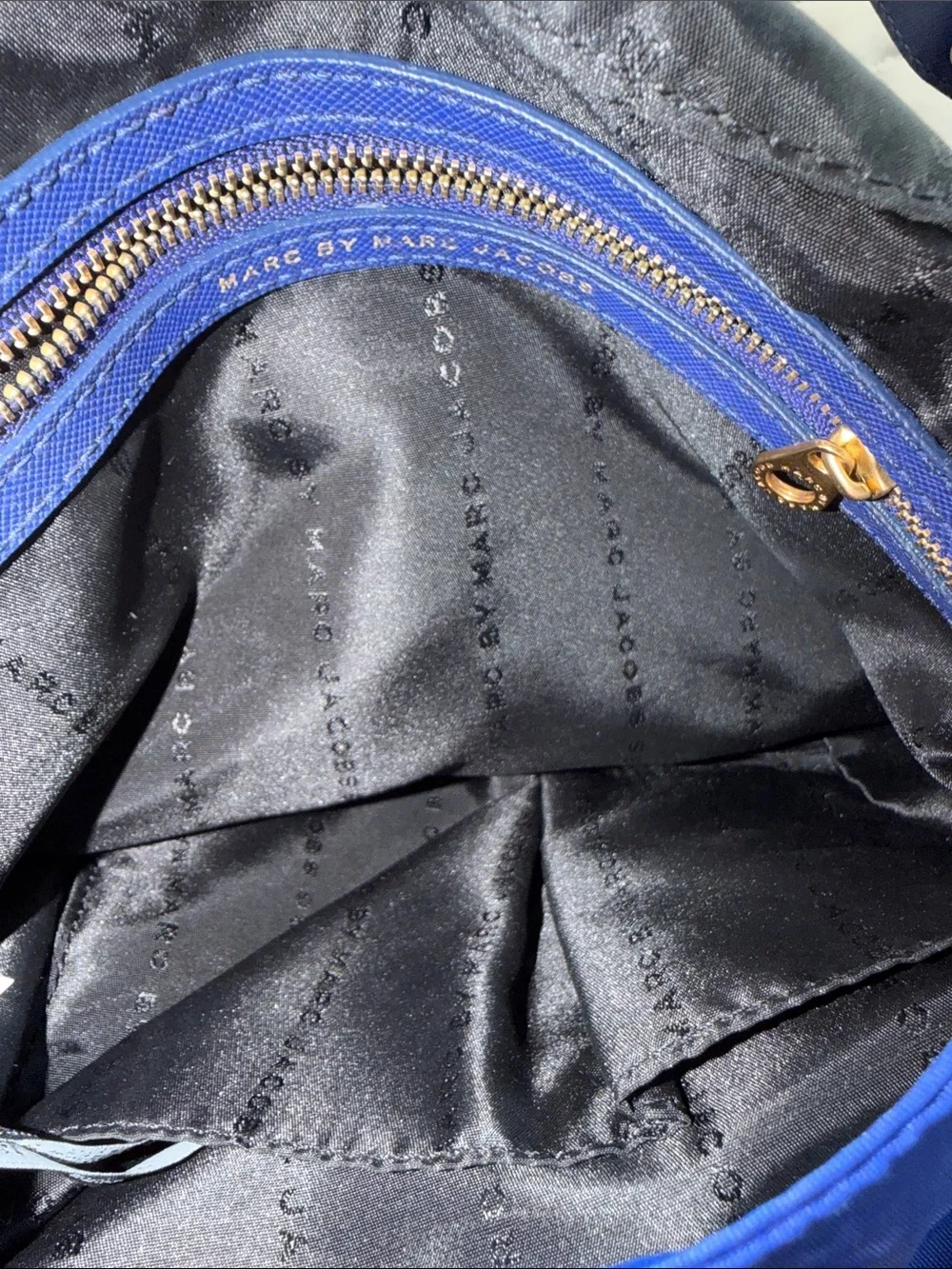 Marc by Marc Jacobs Royal Blue Nylon Crossbody with Gold Hardware
